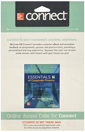 Connect 1 Semester Access Card For Essentials Corporate Finance 9e