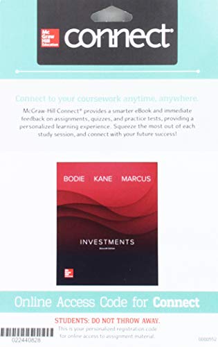 Connect Finance With Learnsmart 1 Semester Access Card For Investments