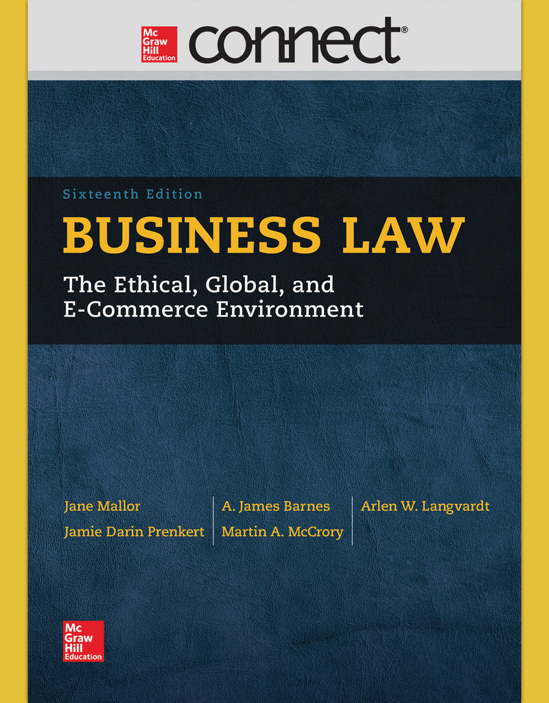 Connect 2 Semester Access Card For Business Law