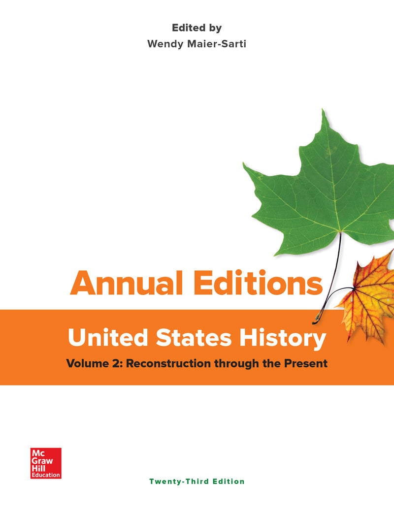 Annual Editions United States History Volume 2 Reconstruction Through The Present 23e