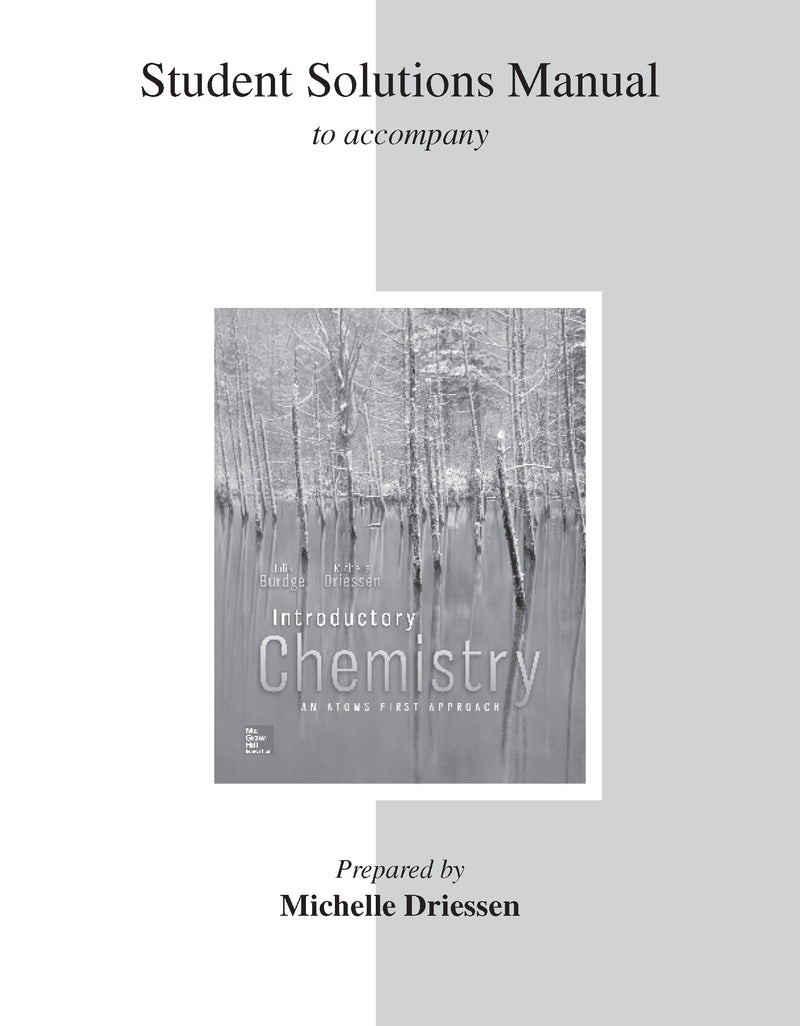 Student Solutions Manual To Accompany Introductory Chemistry An Atoms First Approach