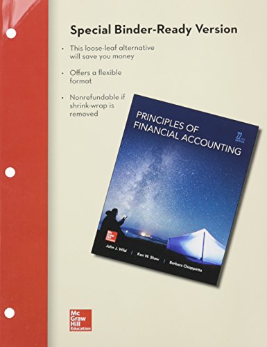 Loose Leaf For Principles Of Financial Accounting Chapters 1 17 & Connect Access Card 22e