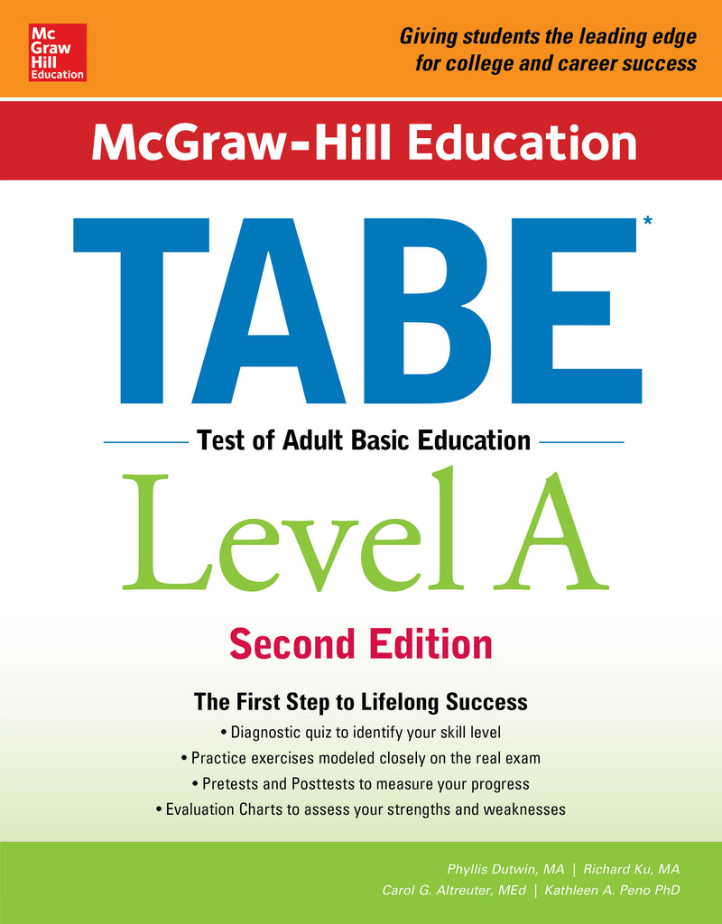 Mcgraw Hill Education Tabe Level A Second Edition 2e