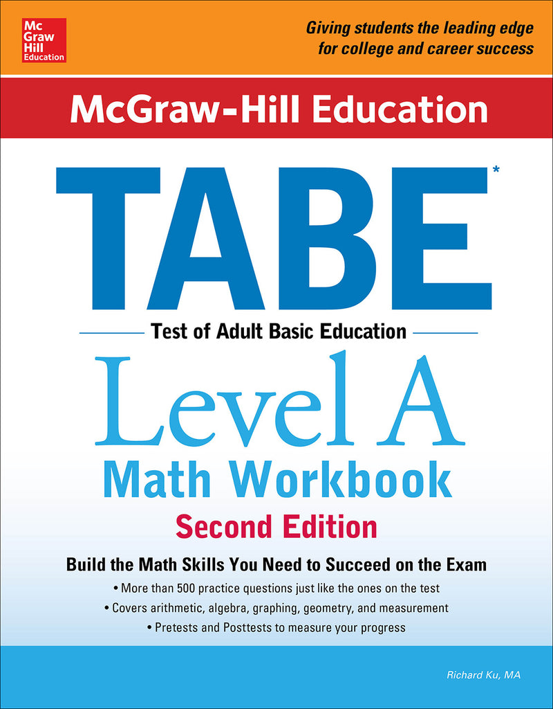Mcgraw Hill Education Tabe Level A Math Workbook Second Edition 2e