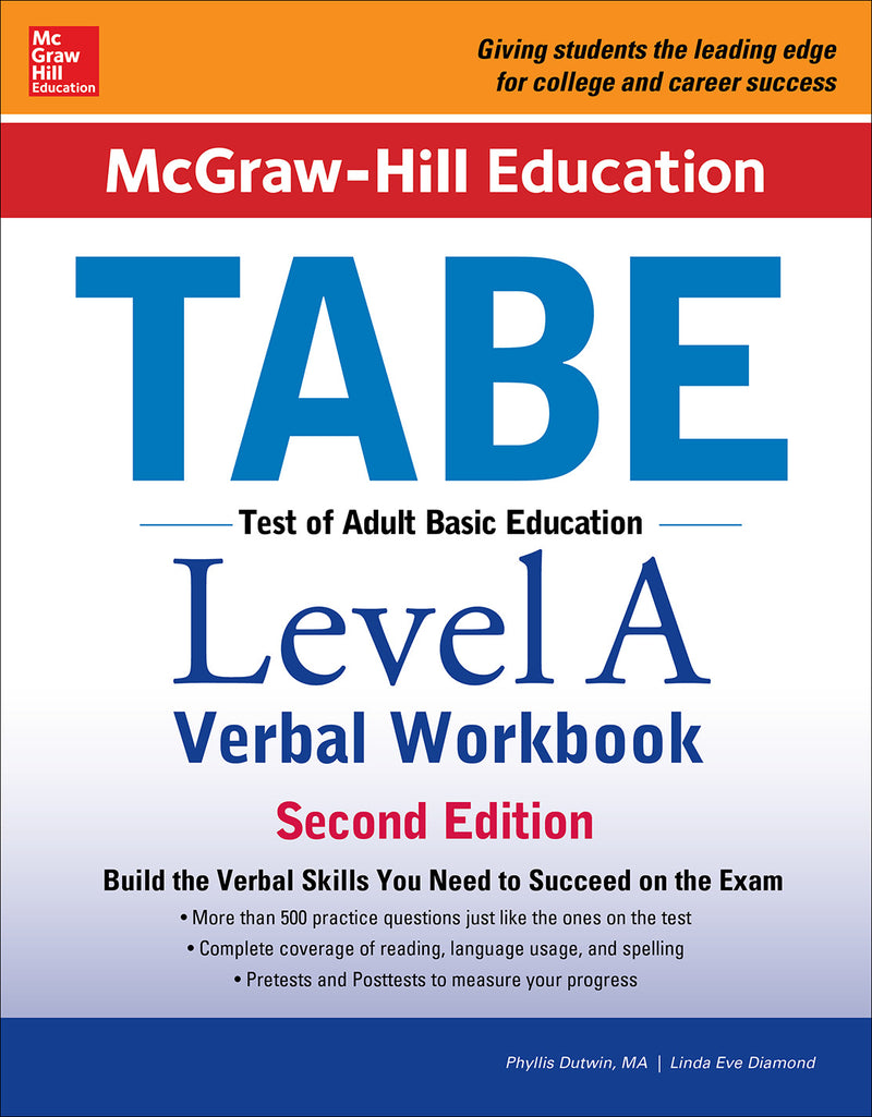 Mcgraw Hill Education Tabe Level A Verbal Workbook Second Edition 2e