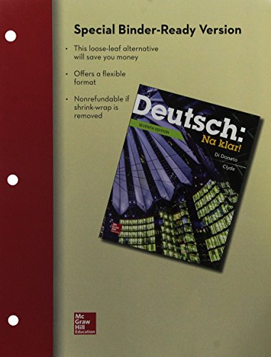 Loose Leaf Deutsch Na Klar An Introductory German Course Student Edition With Connect Access Card 7e
