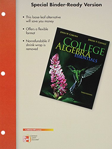 Loose Leaf Coburn College Algebra Essentials With Aleks 360 18 Weeks Access Card 3e