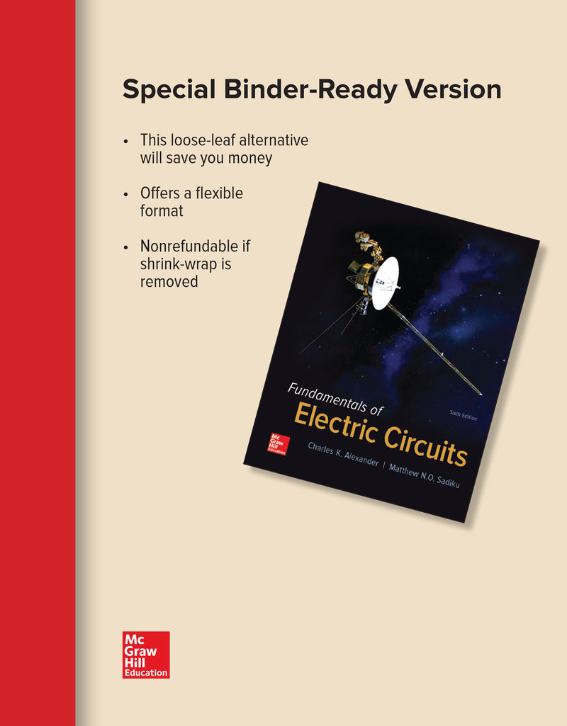 Loose Leaf For Fundamentals Of Electric Circuits 6e
