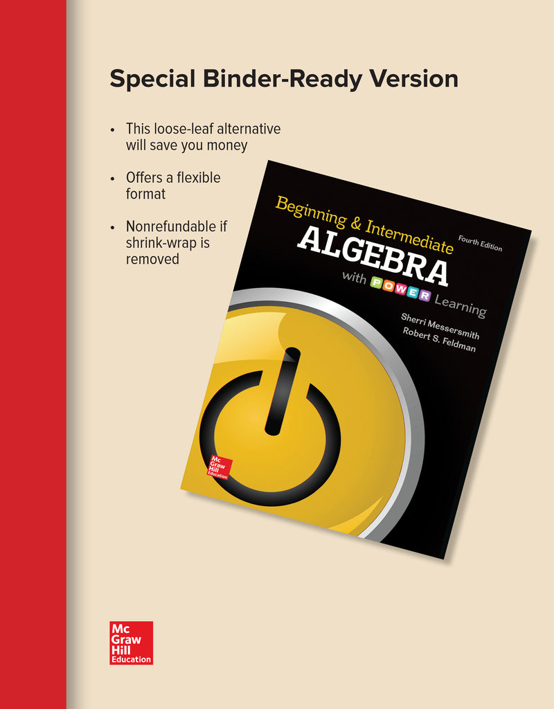 Loose Leaf Beginning & Intermediate Algebra With Power Learning 4e 4e