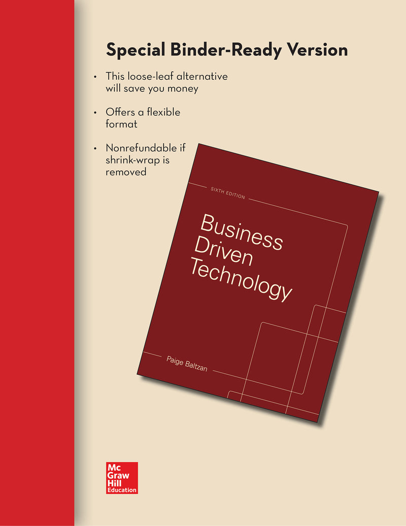 Loose Leaf For Business Driven Technology With Connect Access Card 6e