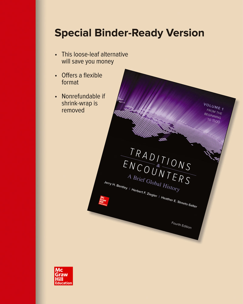 Looseleaf For Traditions & Encounters A Brief Global History Volume 1 4e