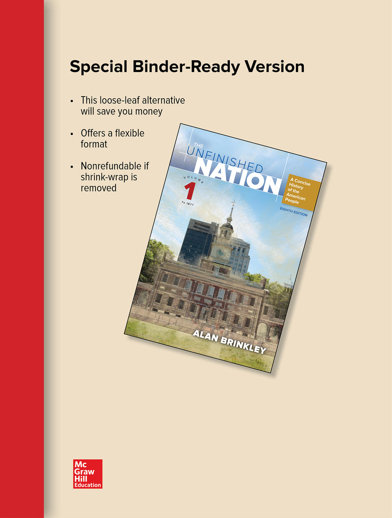 Looseleaf For The Unfinished Nation A Concise History Of The American People Volume 1 8e