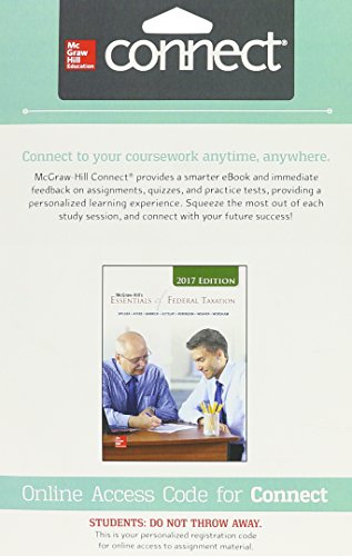 Connect 1 Semester Access Card For Mcgraw Hills Essentials Of Federal Taxation 2017 Edition 8e  8e