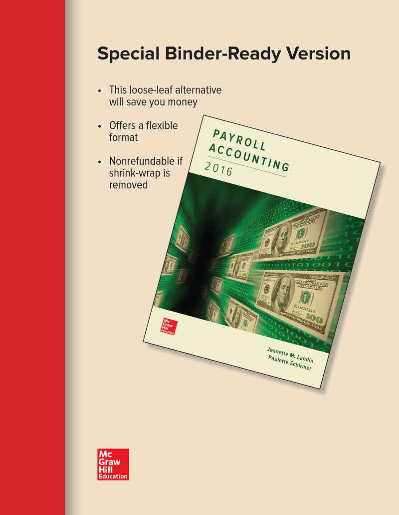 Loose Leaf For Payroll Accounting 2016 2e