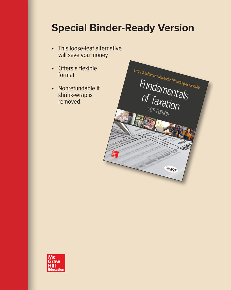 Loose Leaf For Fundamentals Of Taxation 2017 Ed 10e