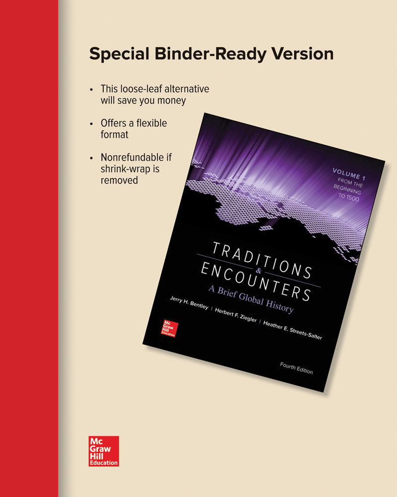 Looseleaf Traditions & Encounters A Brief Global History Volume 1 With Connect 1 Term Access Card 4e