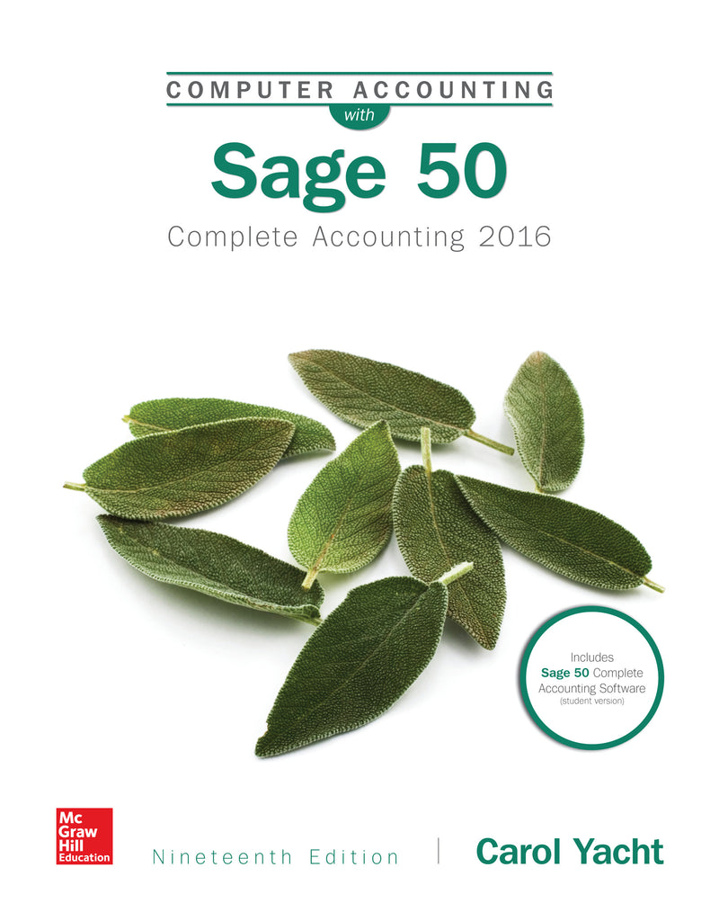 Computer Accounting With Sage 50 2016