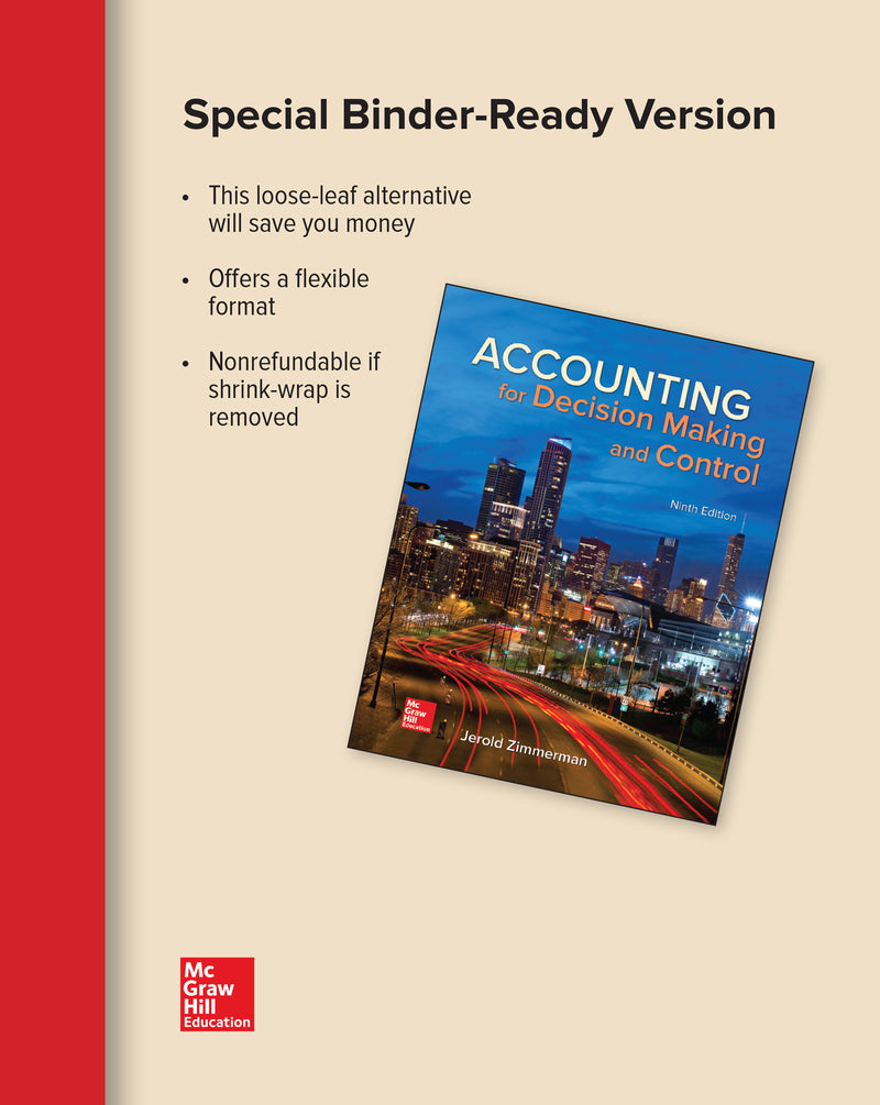 Gen Combo Ll Accounting Decision Making & Control; Connect Access Card 9e