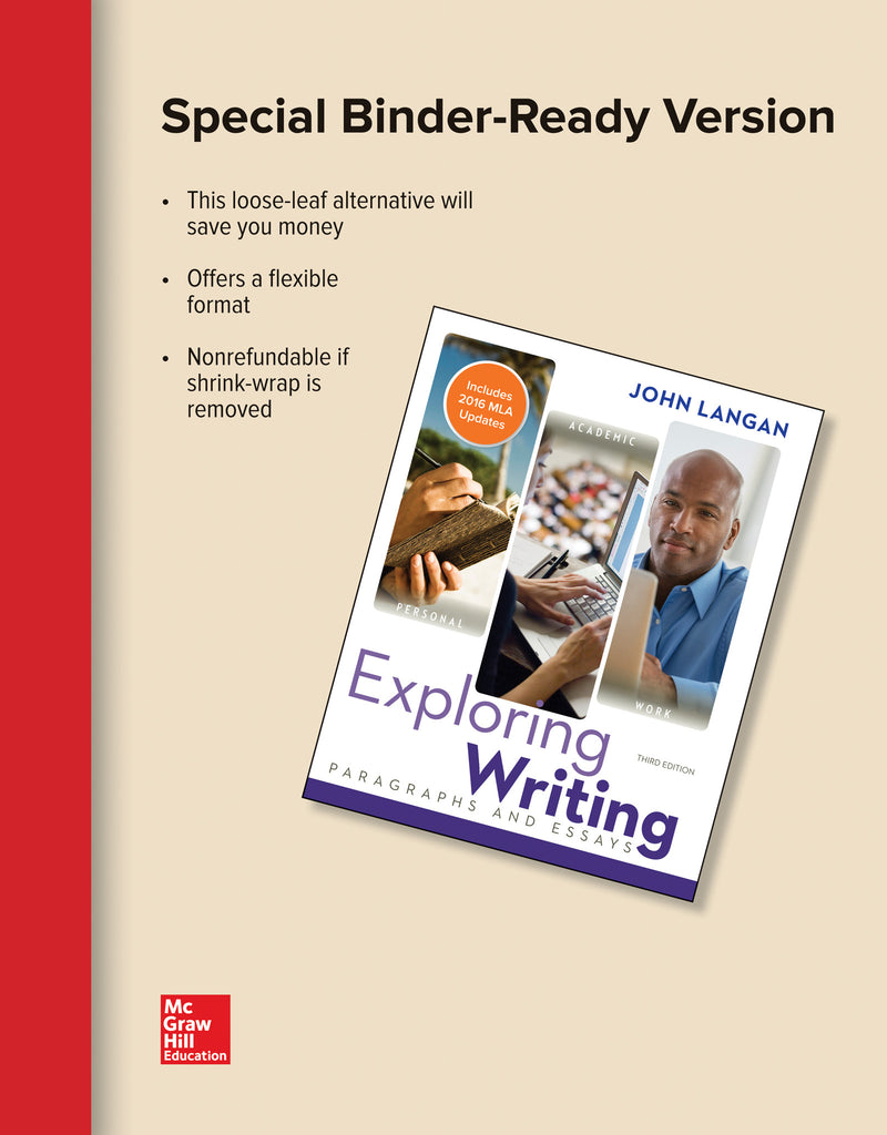 Looseleaf For Exploring Writing Paragraphs & Essays Mla 2016 Update 3e