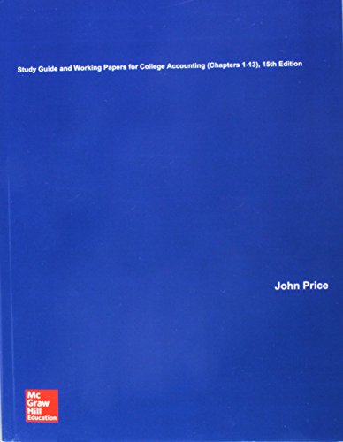 Create Only Working Papers For College Accounting Chapters 1 13