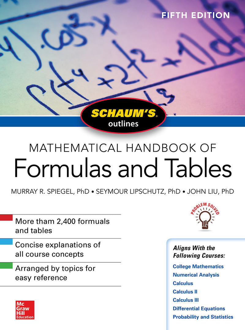 Schaums Outline Of Mathematical Handbook Of Formulas & Tables Fifth Edition 5e