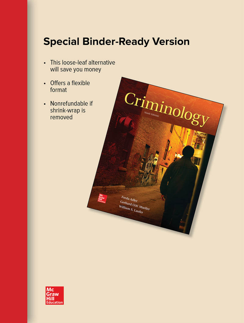 Gen Combo Loose Leaf For Criminology; Connect Acces Card 9e