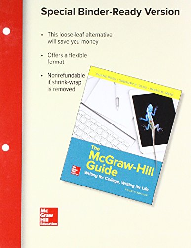 Looseleaf The Mcgraw Hill Guide Writing For College Writing For Life 4e With Connect Access Card 4e