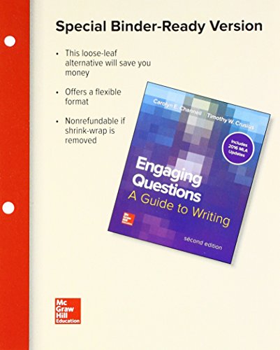 Looseleaf Engaging Questions 2e Mla 2016 Update With Connect Composition Access Card 2e