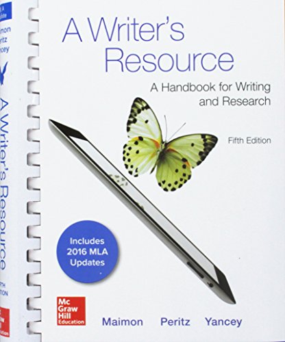 A Writers Resource 5e Mla 2016 Update With Connect Composition Access Card 5e