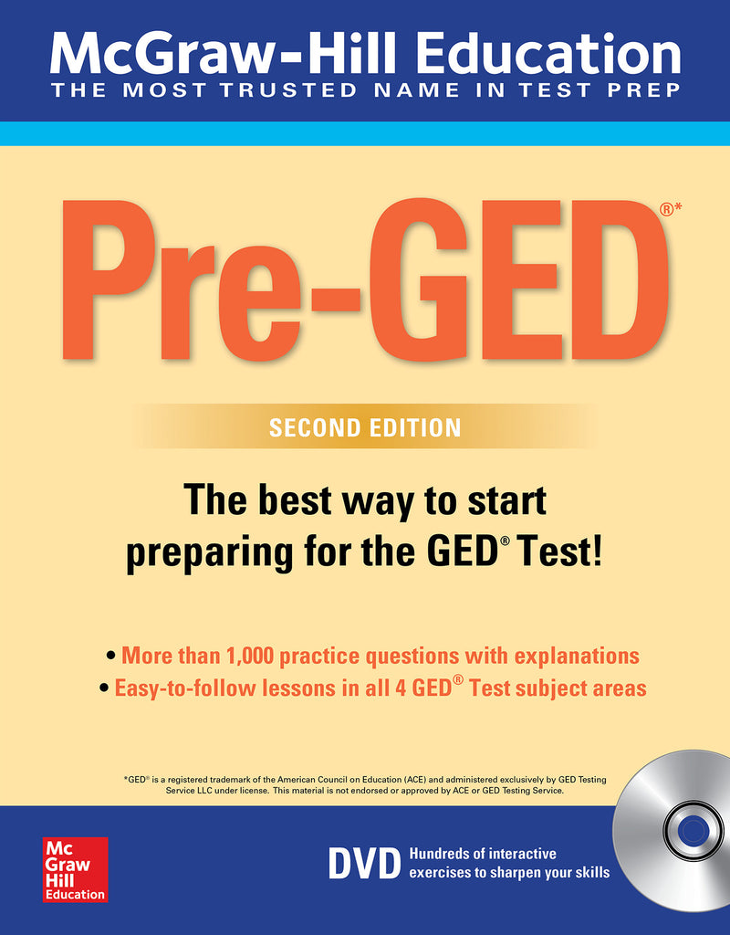 Mcgraw Hill Education Pre Ged With Dvd Second Edition 2e