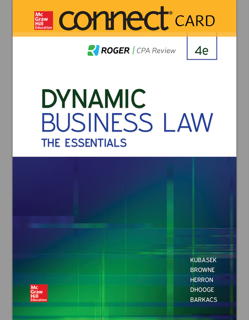 Connect Access Card For Dynamic Business Law The Essentials 4e