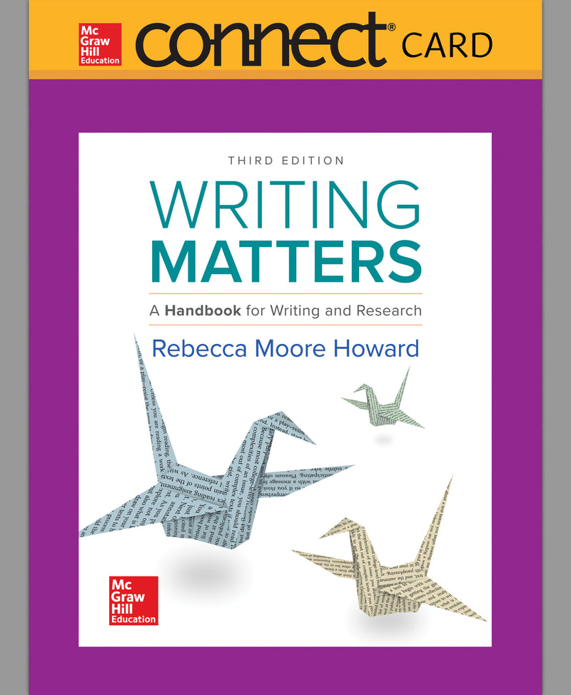 Connect Composition Access Card For Writing Matters 3e Tabbed 3e