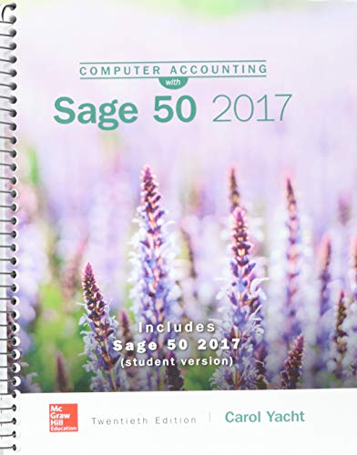 Gen Combo Computer Accounting W Sage 50 2017; Ll Computer Accounting W Quickbook 20e