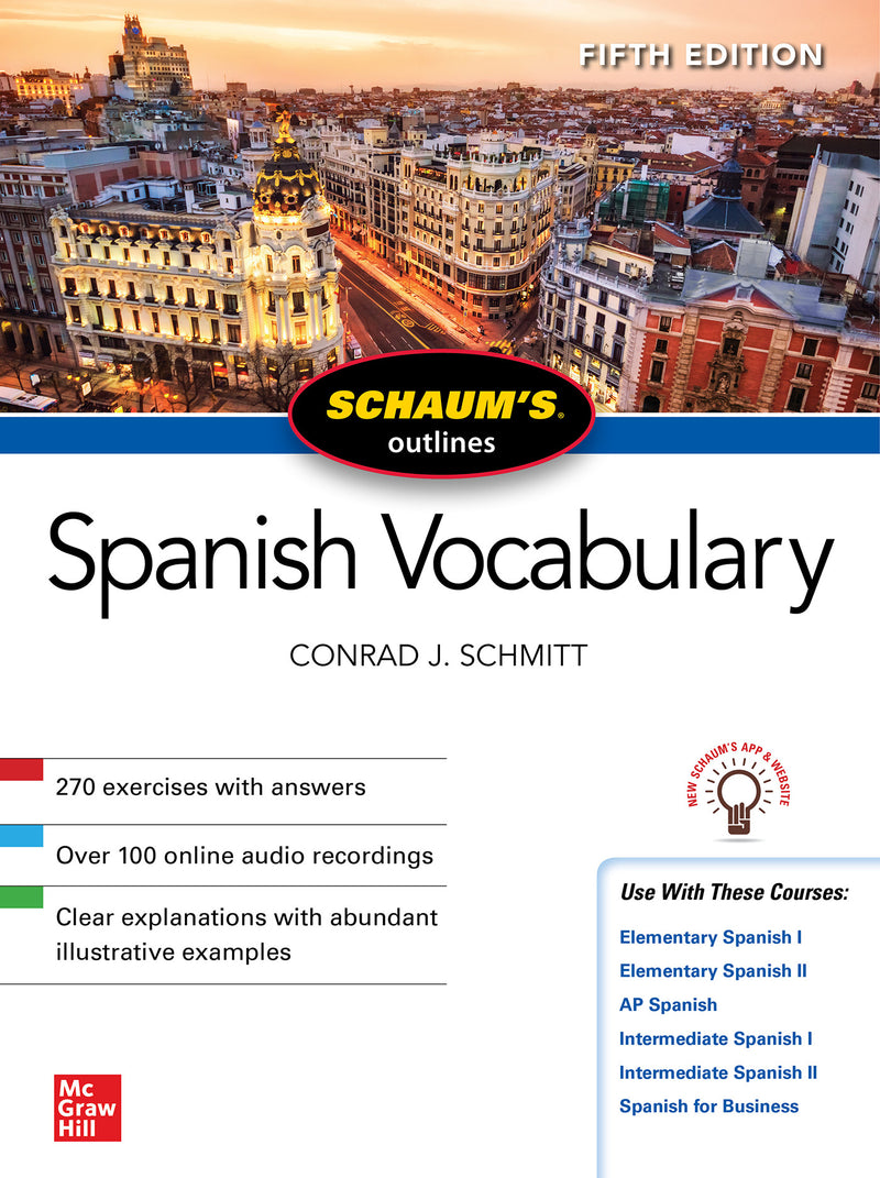 Schaums Outline Of Spanish Vocabulary Fifth Edition 5e