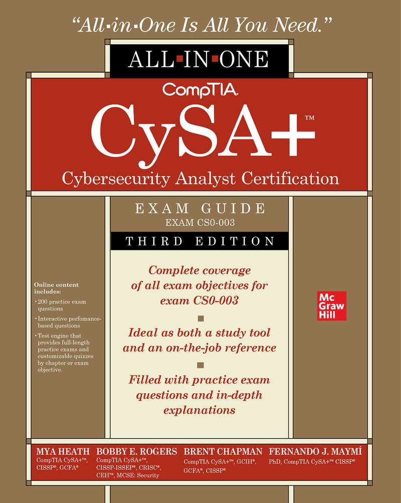 Comptia Cysa+ Cybersecurity Analyst Certification All In One Exam Guide Second Edition Exam Cs0 002 2e