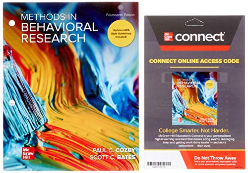 Gen Combo Looseleaf Methods In Behavioral Research; Connect Access Card
