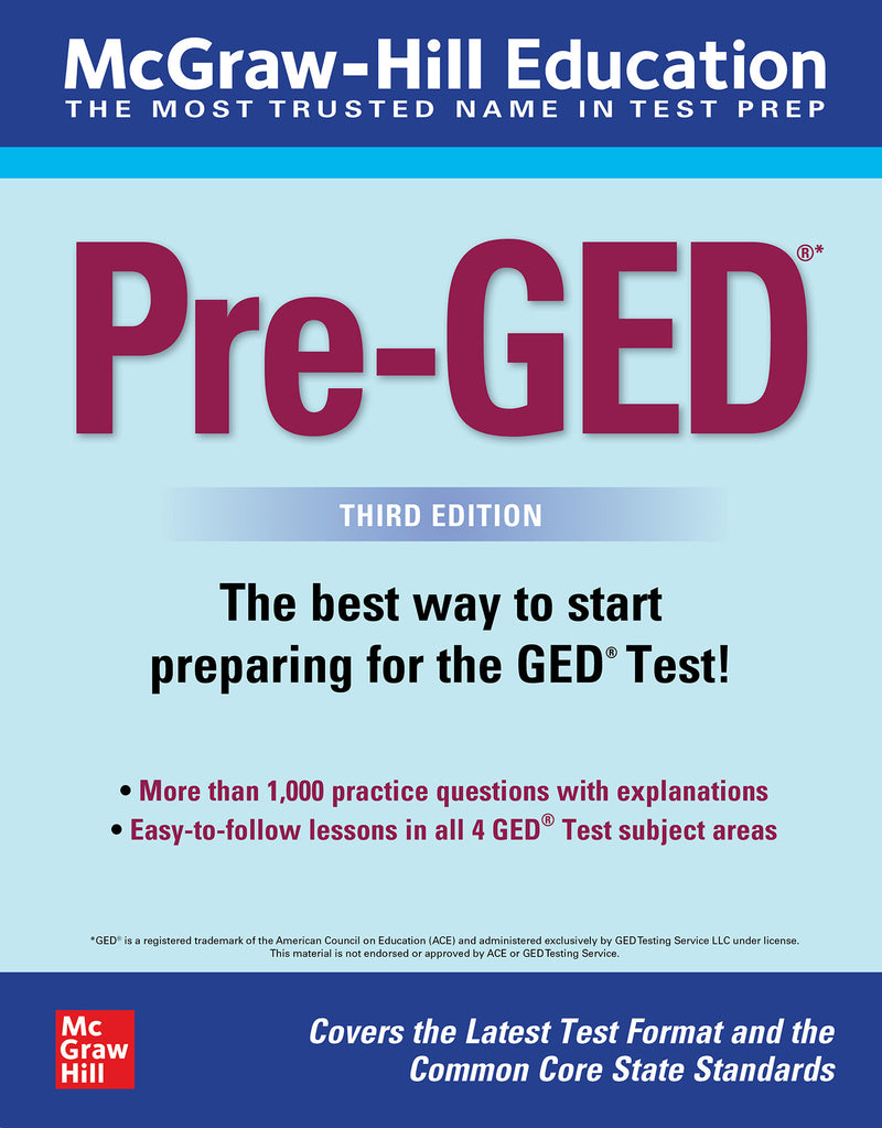 Mcgraw Hill Education Pre Ged Third Edition 3e