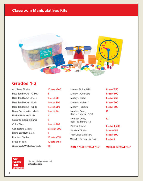 Reveal Math Manipulative Kit Grades 1 2