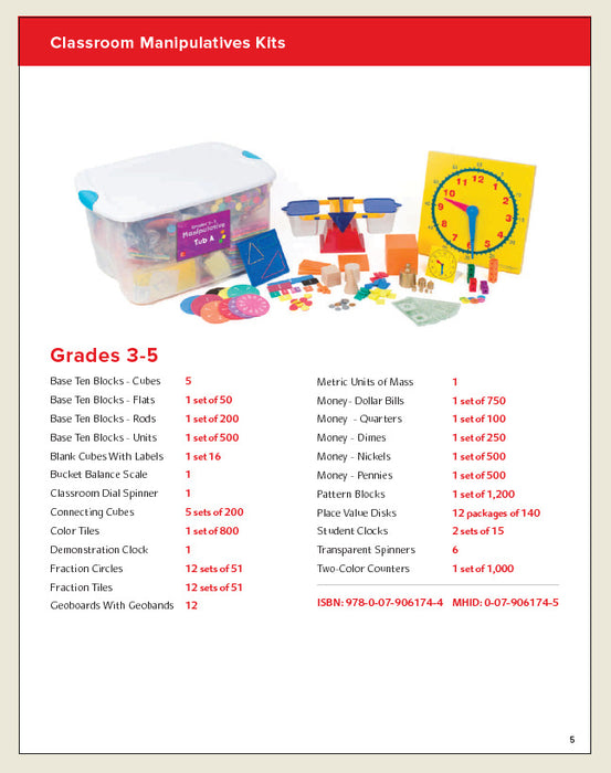 Reveal Math Manipulative Kit Grades 3 5