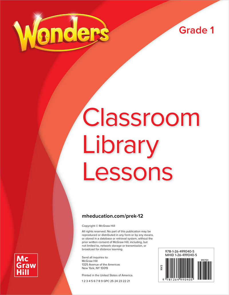 Wonders Classroom Library Lessons Grade 1
