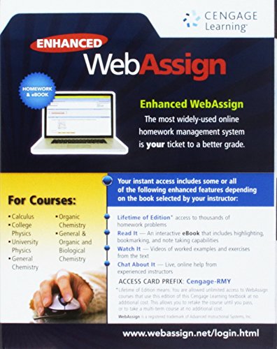 WebAssign Printed Access Card for Math & Sciences, Multi-Term Courses