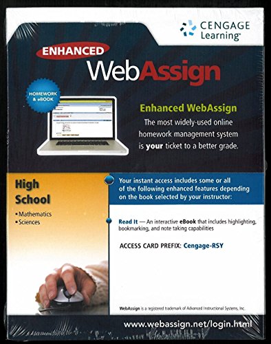 PAC WebAssign w/ ebook for High School, OneTerm, single-term