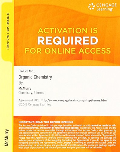OWLv2, 4 terms (24 months) Printed Access Card for McMurry's Organic Chemistry, 9th