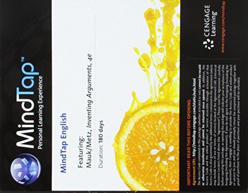 MindTap English, 1 term (6 months) Printed Access Card for Mauk/Metz's Inventing Arguments, 4th