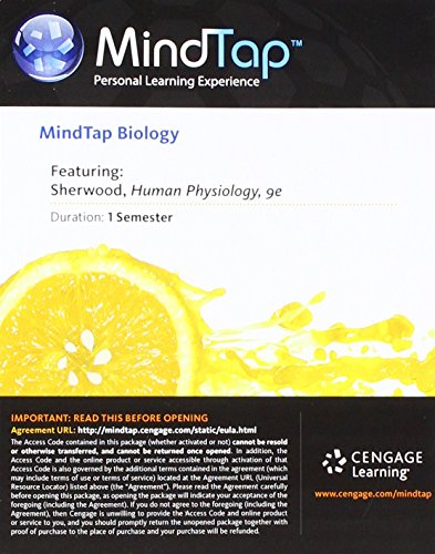 MindTap Biology, 1 term (6 months) Printed Access Card for Sherwood's Human Physiology: From Cells to Systems, 9th