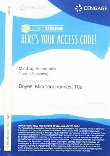 MindTap Economics, 1 term (6 months) Printed Access Card for Boyes/Melvin's Microeconomics, 10th
