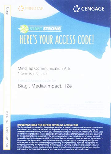 MindTap Communication 1 term (6 months) Printed Access Card for Biagi's Media/Impact: An Introduction to Mass Media, 12th