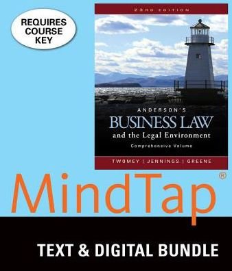 MindTap Business Law, 2 terms (12 months) Printed Access Card for Anderson's Business Law & Legal Environment - Comprehensive Edition, 23rd