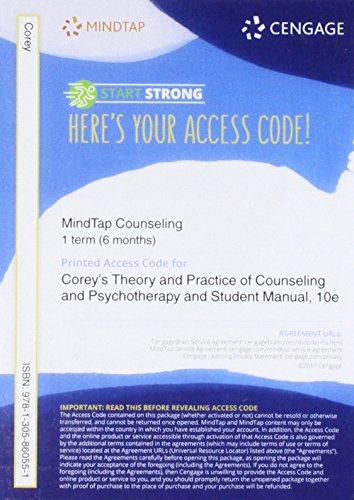 MindTap Counseling, 1 term (6 months) Printed Access Card for Corey's Theory and Practice of Counseling and Psychotherapy and Student Manual