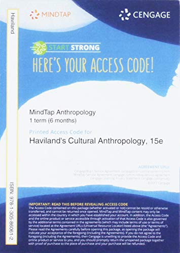 MindTap Anthropology, 1 term (6 months) Printed Access Card for Haviland/Prins/McBride/Walrath's Cultural Anthropology: The Human Challenge, 15th Edition